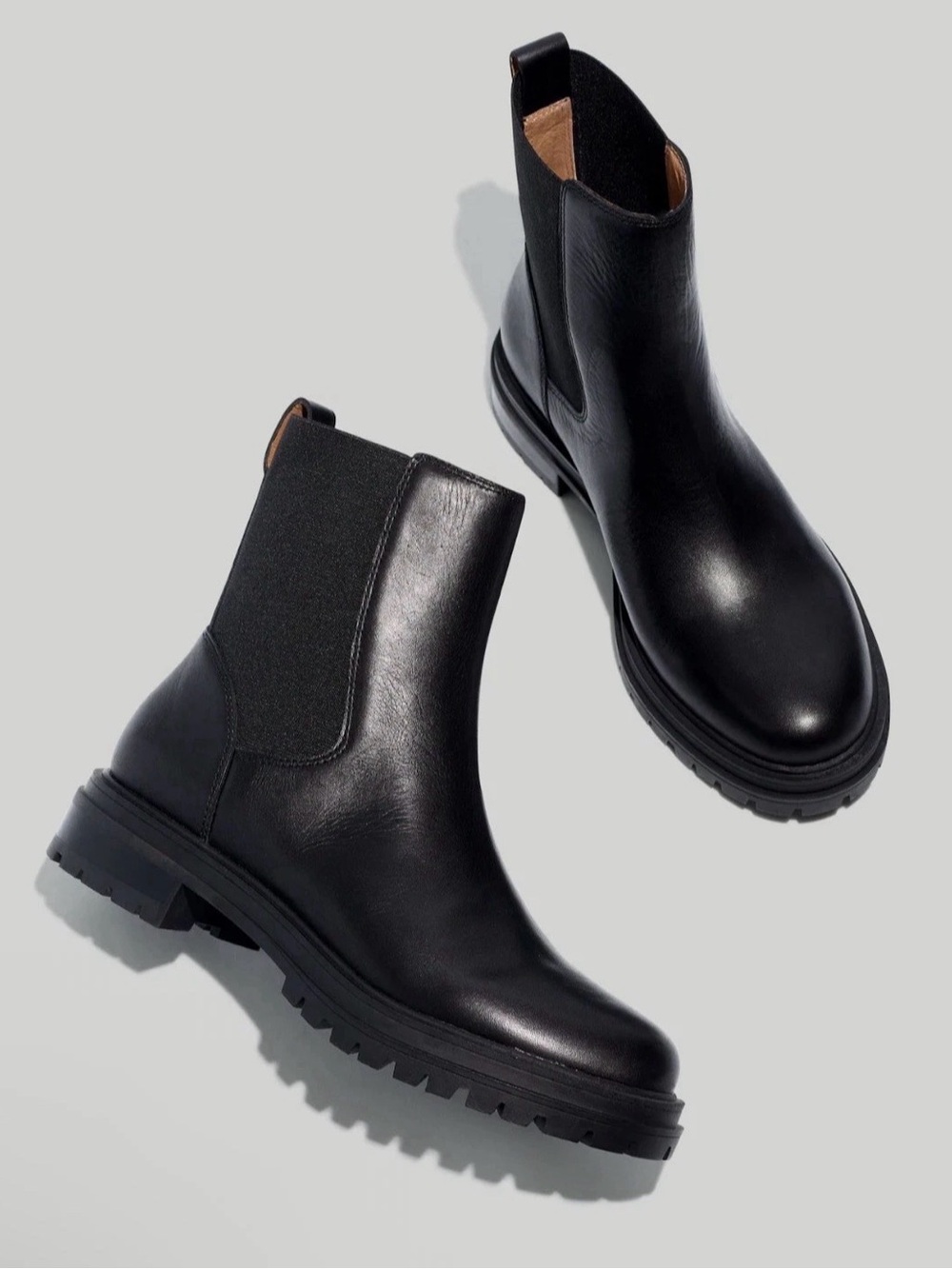 Madewell Women’s The Bradley Chelsea Lugsole Boots Size 8.5 Black